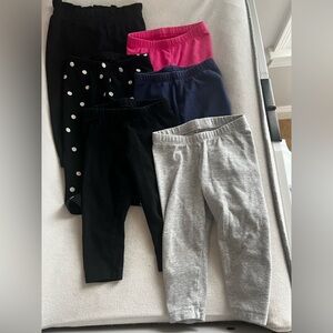Cat & Jack Kids Leggings 6pc Set - Black, Pink, Navy, Gray